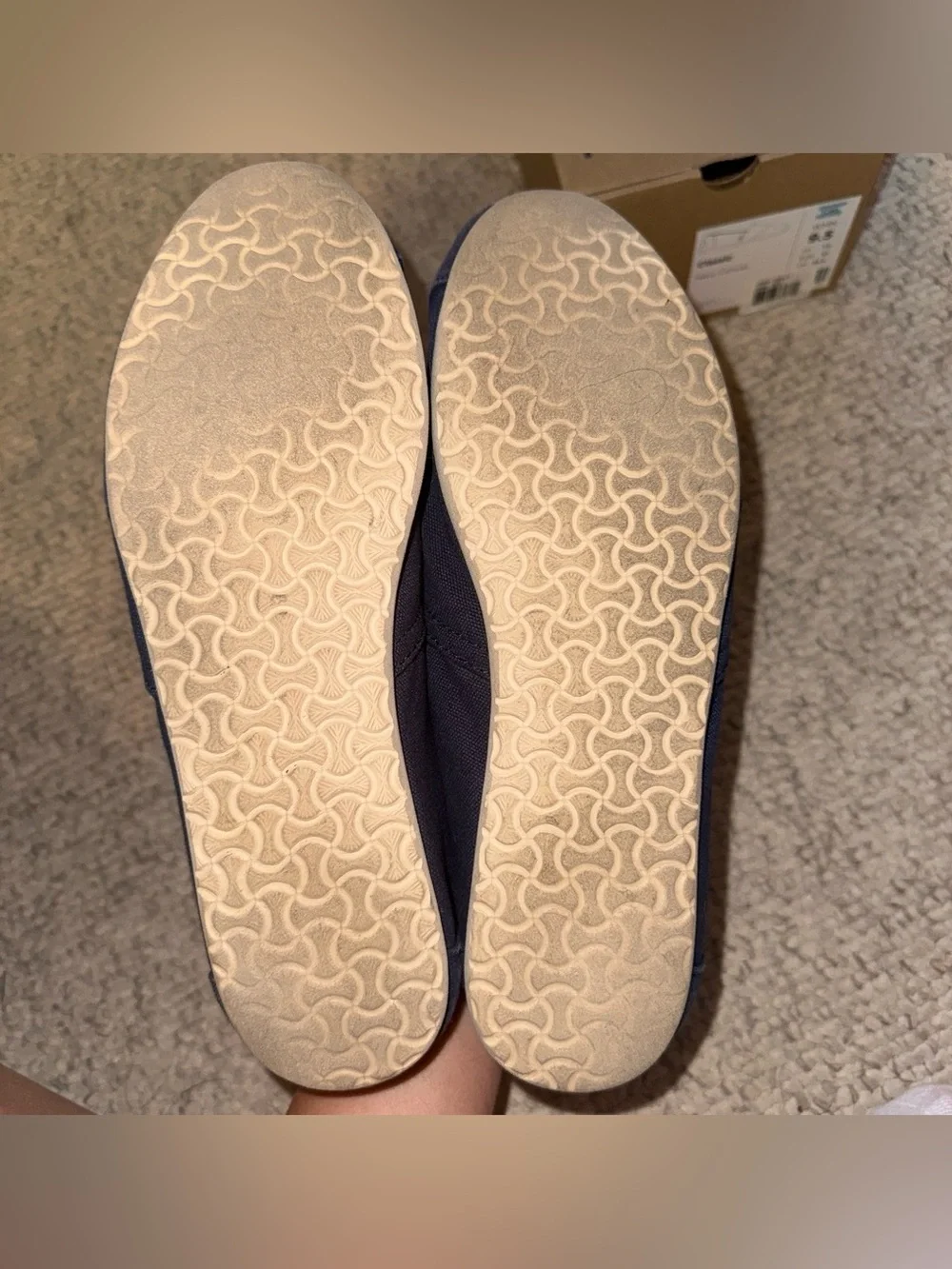 Toms Navy Canvas Slip-On with Multicolor Striped Lining